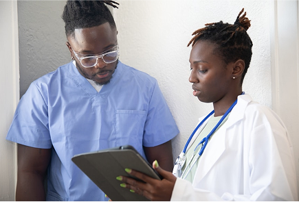 Two doctors talking